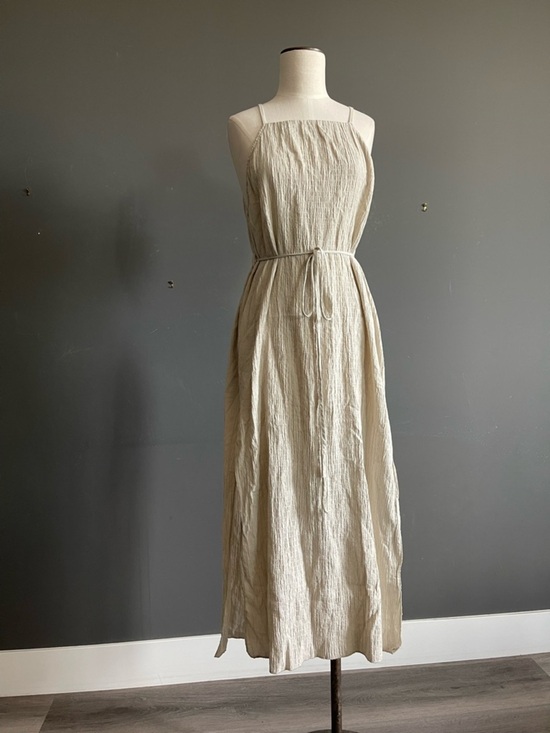 The Handloom Dresses & Skirts - The Handloom Cotton Gauze Midi Dress Neutral Minimal Organic Ethical Ethereal
